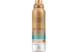 ‎GARNIER Garnier Selbstbräunungsspray, Natural Bronzer, für eine gleichmäßige und natürliche Bräunung, schnell einziehend, nährende Wirkung, mit Aprikosenöl und Vitamin E, Ambre Solaire 150 ml