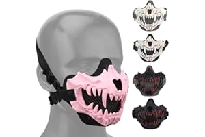 AQzxdc Airsoft al Aire Libre de Tiro Equipo de Protección de la Cara de Doble cinturón de Metal de Malla de Alambre de la Mitad de la Cara táctica máscara de Airsoft