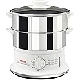 Tefal Vc1451 Vaporiera Convenient Series Inox, Timer Con Spegnimento Automatico, Livello Di Acqua Visibile, Capacità 6 L, Bia