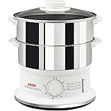 Tefal Vc1451 Vaporiera Convenient Series Inox, Timer Con Spegnimento Automatico, Livello Di Acqua Visibile, Capacità 6 L, Bia