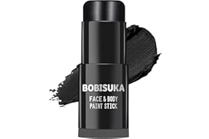 BOBISUKA Pittura Facciale Nero, Face Paint Stick Black, Pittura per Viso Durevole, Body Painting per Trucco Halloween, Carnevale, Feste, Non Tossico