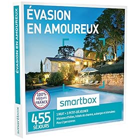 SMARTBOX – Coffret Cadeau homme femme couple – Évasion en amoureux – idée cadeau – 2550 séjours : 1 nuit • 1 petit-déjeuner pour 2