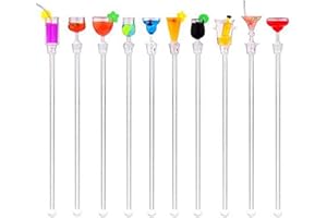 Hebudy Cocktail Spoon Muddler Cuillère À Mélanger Pour Bar Mélanger Mélanger Glace Boisson avec Longue Poignée Mélanger Bâtons 10 PCS