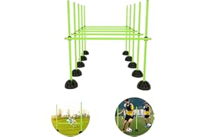 LZQ Set di aste per saltare Agility per esercizi di salto, dribbling e agilità, ideale per sport di club o scuola, verde