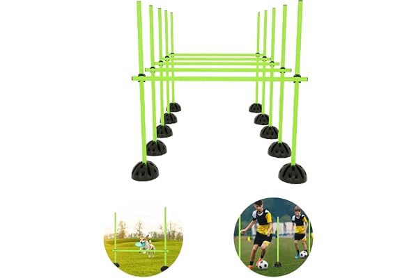 LZQ Kit de barres de saut Agility - Kit de barres d'entraînement pour saut, dribbling et agilité - Idéal pour le sport en club ou à l'école