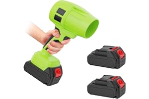 Blinme Leaf Blower Cordless with Battery | Cordless leaf blower, 55000RPM Adjustable Speed & 2 Pcs*21V Battery | Snow Blowing, Lawn Care, Patio, Blowing Leaves (Green-C)