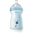 Chicco Natural Feeling 330ml Baby Milk Feeding Bottle with Wide Neck, Anti-Colic for Easy Milk Flow, For Babies & Toddlers 6m+ (Blue)