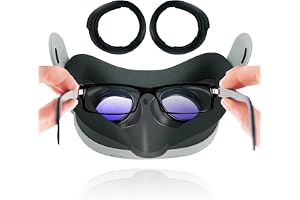 NUHFUFA 1 set glasdistans kompatibel med Quest 3, VR-linsskyddsramar LDPE repfri ring med förvaringsbox skydda VR-headsetglasögon för Quest 3 linsskydd tillbehör