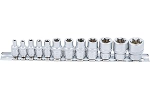 BGS 2038 | Juego de llaves de vaso E-Torx | entrada 6,3 mm (1/4") / 10 mm (3/8") | E4 - E20 | 12 piezas