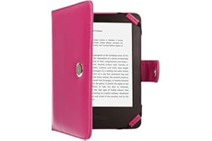 TECHGEAR Kindle PU Leather Folio Case Cover With Magnetic Clasp made for Amazon Kindle eReaders 12th - 4th Generation (2024-2011) & Kindle Paperwhite with 6 inch Screen (PINK, Kindle eReader)