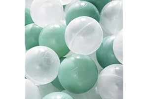 Dodozen 200 ∅ 7 cm Bolas, Coloridas Bolas de plástico para llenar Piscinas de Bolas para bebés - Transparente/Salvia