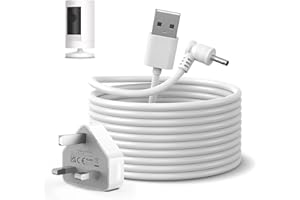 OLAIKE 5m/16ft Power Adapter Compatible with Stick Up Cam Battery/Plug-in 3rd Gen/2nd Gen & Spotlight Cam Battery,Weatherproof Cable to Continuously Charge Your Camera, White