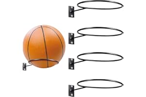 ‎ATB-FOGER ATB-Foger 4 Stück Metall Ballhalter Schwarz Wandhalterung Ball Storage Ball Halterung Wandhalterung Ball Rack Wand Ball Halter mit Schrauben für Basketball Fußball Volleyball