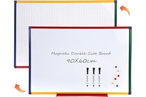 ‎S SWANCROWN Swansea Whiteboard für Kinder 60x90cm, Doppelseitig, Kleine Magnettafel Kinder Wand mit Maker für Schüler, Klassenzimmer, Schulmaterial, Lernen