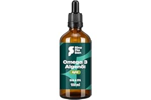 ‎SINOPLASAN Premium Omega 3 Algenöl | hoch dosiert | Natürliches DHA & EPA für Herz, Gehirn & Sehkraft | vegan | 100ml | 40 Tage Vorrat | (Apfel)