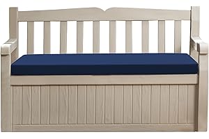 Sapphire Collection Premium Outdoor Bench Seat Pad | Water Resistant Cushion for Iceni & Eden Storage Benches 128x50cm | Comfortable Patio Furniture Swing Bench Pads (Navy)