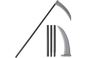 REDSTAR FANCY DRESS Falce da Triste Mietitore - Bastone di Halloween in plastica Staccabile da 110 cm - Accessori per Costumi di Halloween– Falce di Halloween della Morte Regolabile, Costume Halloween Bambino