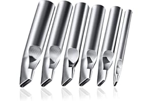 EASUSY 6 Pcs Oval Leather Punch Tools, Oval Leather Punch Set, Leather Hole Punch, Flat Craft Punch, Hollow Hole Punch for Leather Cutting Belt Bags Gasket DIY Making