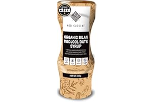 Med Cuisine Organic Silan Dates Syrup 350GR - 100% Pure & Natural Sugar-Free Dates Syrup - Vegan, Paleo-Friendly, Non-GMO & Gluten-Free Coffee Syrup- Squeeze Bottle