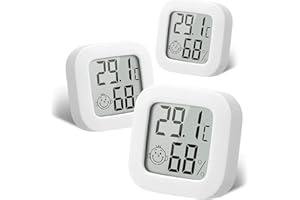 RUIZHI ZHITING 3 Piezas Mini Termómetro Digital para Interiores de Higrómetro Temperatura de Humedad Pantalla LCD Termómetro de Sensor Inalámbrico Bluetooth para el Hogar