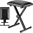CAHAYA Keyboard Piano Bench X-Style Adjustable Height Piano Bench Padded Keyboard Stool Chair Seat for Electronic Digital Keyboards Pianos Black CY0257