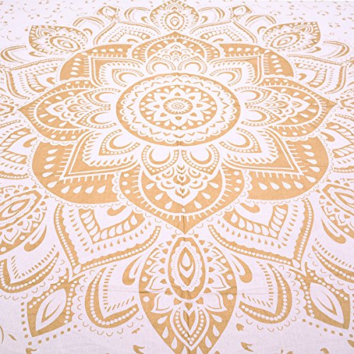 Wanddekoration Hippie Wandteppiche Bohemian Mandala Wandteppich Indian Gold Überwurf - 5