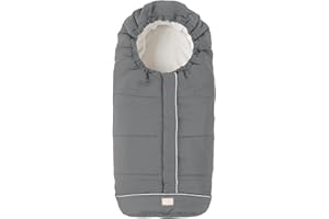 Nuvita 9545 Junior City | Sacco Universale per Passeggino | Perfetto per Bambini da 6 a 36 Mesi (100 cm) | Tessuto Vellutato e Massimo Comfort per il Tuo Bambino fino a -10°C | Grigio