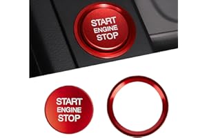 FAINCA Start Stop Knopf Abdeckung, Auto Motor Startknopf Abdeckung, Aluminiumlegierung Auto Startknopf Abdeckung, Motor Startknopf Abdeckung, für Audi A4L/A5/A6L/A7/Q5/Q7 (Rot)