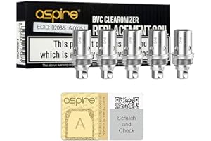 SKEE Aspire BVC CLEAROMIZER Replacement Coil 1.8Ω for K2 K1 ET-S Glass CE5 CE5-S ET Vivi Nova Mini Vivi Nova Maxi Mini E-Pen Atomiser Aspire Spryte AIO K2 Starter Kit Aspire K Lite K1 Stealth Pack of 5