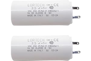 LORTECH lot de 2 condensateurs 2,5 μF pour volet roulant toutes marques - couple moteur 6 Nm - fabriqué en Italie