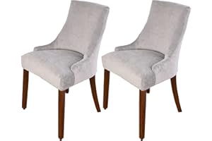 MINGPINHUIUS Velvet Wingback Chair Slipcover,Velvet Stretch Wingback Chair Cover,Sloping Arm Chair Protector Cover for Dining Room Banquet Home Decor Machine Washable Hand Washable (Light gray, 2)