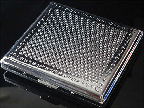 New Metal Cigarette Case Box Holder Holds 20 Cigarettes Silver (SM132)