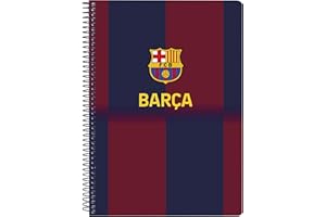 Safta F.C. BARCELONA 1ª EQUIPACIÓN 25/26 - Cuaderno, Libreta Cuarto 80 hojas, Tapas Duras, 1Diseño, Ideal para Niños de Diferentes Edades, Cómodo y Versátil, Calidad y Resistencia, 15.5xx22 cm