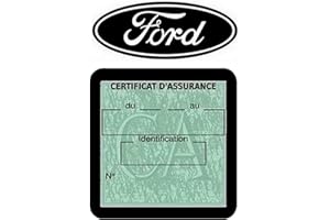 ASSURDHESIFS #Marque Française VS97 | Autocollant intérieur Pare-Brise | Porte Vignette Assurance Auto Compatible avec Ford |Transfert Film décoratif | Adhésive Voiture Electrique (Noir)