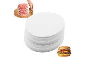 Uskerb 500-Pack Burger Paper Sheets – 11cm Round Non-Stick Wax Papers for Food Separation and Wrapping