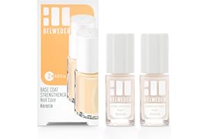 BELWEDER - Vernis Durcisseur Ongle à la Kératine 2 x 7,5ml - Vernis à Ongles pour Ongles Fragilisés, Mous, Dédoublés et Cassants - Vernis Transparent Ongle - Enrichi en Kératine - Soin Ongles