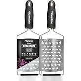 Microplane Gourmet Series Ultra Coarse Grater, Stainless Steel, Black, 33.3x11.5x3.2 cm