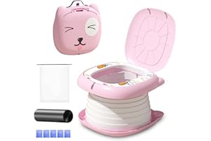 TAECHALINGO Wc Pieghevole per Bambini,Vasino Portatile per Bambini,Toilette Pieghevole Bambino,Vasino Bambini da Viaggio,Wc Portatile Bambini,Toilette Pieghevole da Viaggio (Rosa)