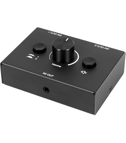 Audio Splitter YGiTK 3.5mm Audio Switcher With Volume Control - 2-in-1 ...