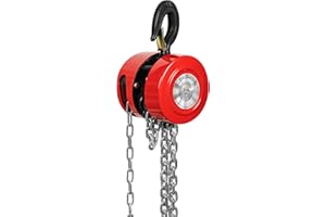 FREEAMG 2 T Hand Chain Hoist 9.2ft/2.8M Lift Height, G80 Chain Ratchet Hoist with 2 Heavy Duty Hooks,Manual Chain Fall for Warehouse Building Automotive Machinery