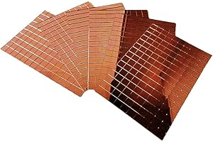 KAIYUAN 6 Sheets x 150pcs Mirror Mosaic Self Adhesive,Mini Mirror Tiles, Disco Ball Mirror Tiles DIY Craft Decoration (10x10mm,Rose Gold)