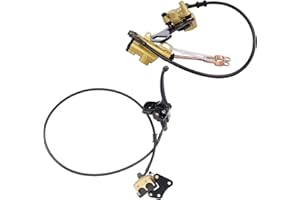 HouYeen - Gruppo pinza, cilindro maestro e freno a disco idraulico anteriore e posteriore per dirt bike, pit bike, ATV, go-kart, da 50, 110 e 125 cc, dorato