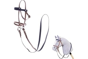 LarDen Hobby Horse Trense mit Zügeln | Komplettes Zaumzeug mit Nasenriemen Brown Purple | Hobbyhorse Zubehör | für Steckenpferd, Stockpferd, Hobby Horsing, Spielpferd