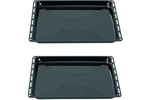 ICQN Backblech Set 455 × 375 × 30 mm, Kompatibel mit Bosch, Siemens, Constructa & Neff, Emaillierte Backbleche für Backofen & Herd