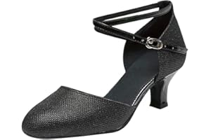 HEONSATI Scarpe da Ballo Donna Eleganti Chiuse/Punta Aperta Scarpe Ballo Standard Tacco Salsa Danza Pratica Prestazioni Scarpe da Ballo Latino Morbide E Comode Sala da Ballo Modern Jazz Valzer per Partito