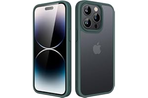 ‎JETECH JETech Etui Matowe do iPhone 14 Pro 6,1 Cala, Odporny na Wstrząsy Ochrona Przed Upadkiem Klasy Wojskowej, Matte Case Półprzezroczysta Tylna Obudowa, Odporna Odciski Palców (Ciemnozielony)