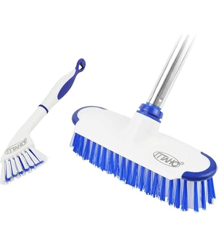 Brosse Nettoyage 4 En 1 Avec Manche Réglable - Balai Salle De Bain Cuisine Toilettes