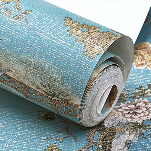 Modern chinese style Non-woven wallpaper,Self adhesive Wall murals wallpaper For Bedroom Living room Tv background wall Vintage Home decor-E 0.53m*10m(20.8x393.7inch)