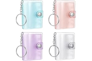 FISHSHOP Mini Portachiavi per Album,4 Pezzi Mini Album Fotografico da 2 Pollici Piccolo Portachiavi Album Fotografici,Per Fotografici Idea Regalo per Amici Famiglie