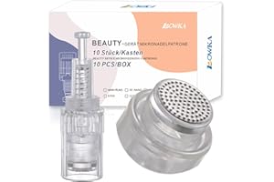 ‎BOWKA BOWKA 10 STÜCKE Rund Nano Pin Nadelpatronen Elektrischer Derma Pen-Ersatznadeln Einstellbar Needle Für Elektrische Derma Microneedling Pen Nadelpatrone(Rund Gewinde)